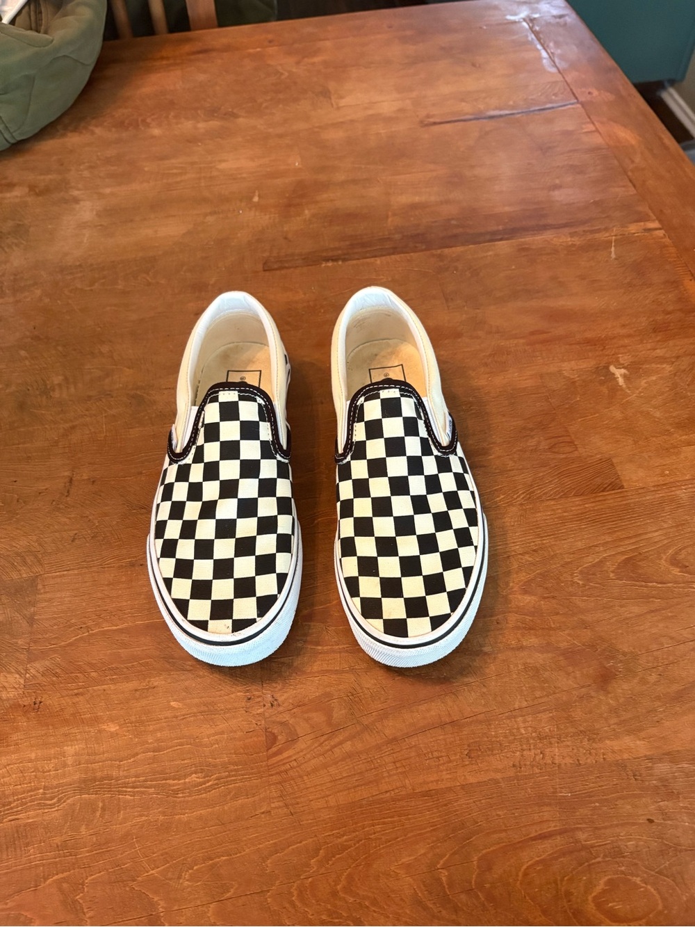 Vans Black and White Checkerboard Slip-On Sneakers Worn 1 Time